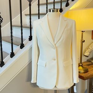 Talbots Crepe Two-Button Blazer-Ivory